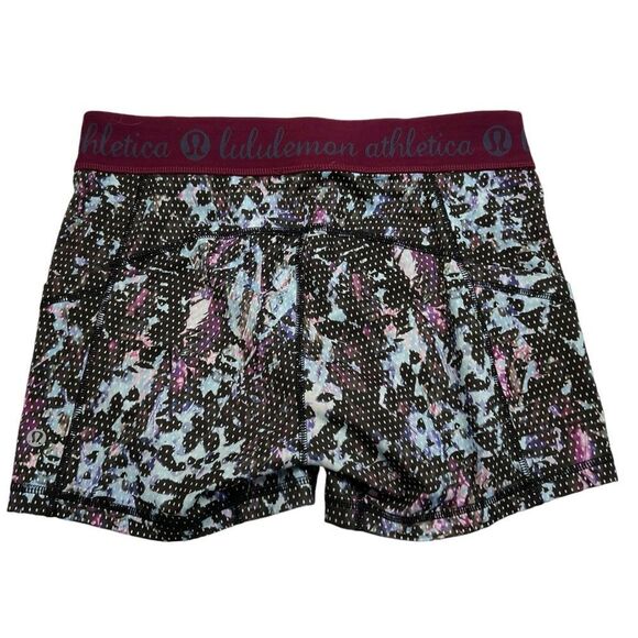 Lululemon What The Sport Bike Short Floral Tranquil Size 8 - Picture 2 of 6